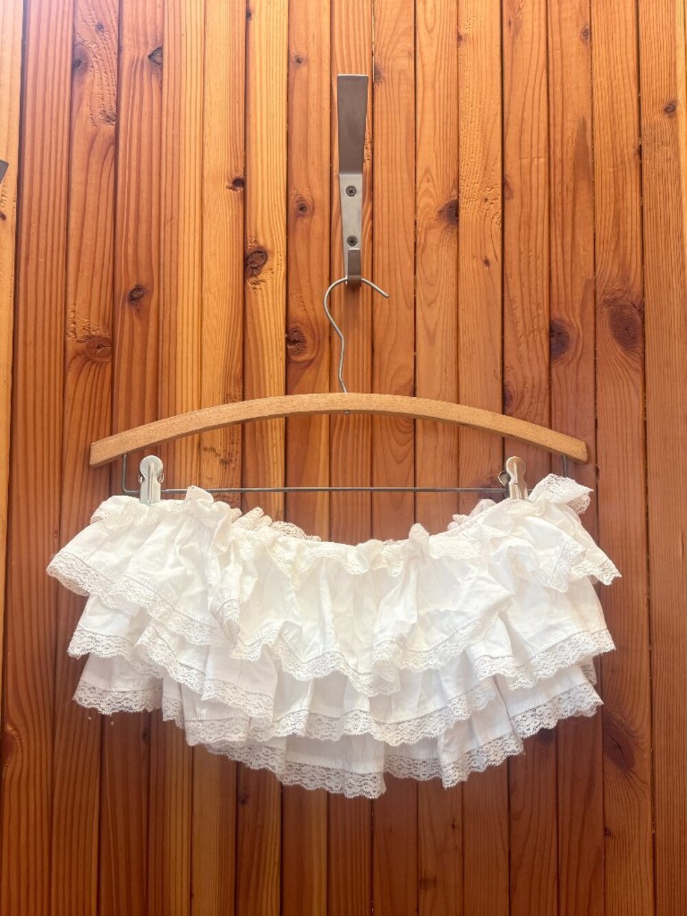 Selkie Ivory Cotton Dauphine Top Tiered Lace Ruffle Bandeau